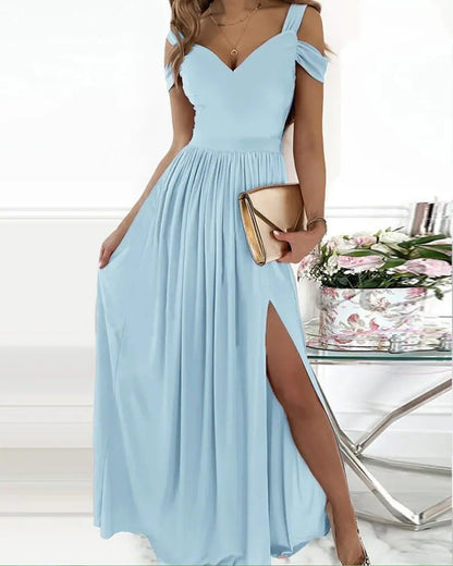 Vestido plisado elegante de estilo griego largo hasta el suelo