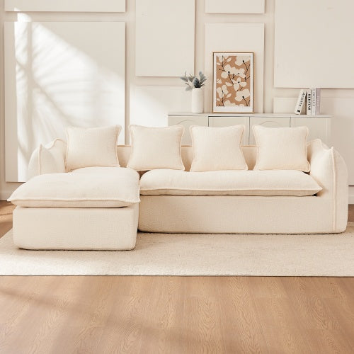 Sofá de 3 plazas con asiento profundo para sala de estar, sofá extragrande y cómodo, sofá en forma de L con chaise longue, muebles para el hogar, sofá cama seccional para apartamento y oficina, orientado a la izquierda.