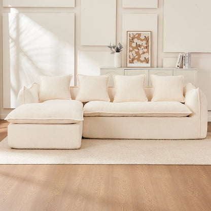 Sofá de 3 plazas con asiento profundo para sala de estar, sofá extragrande y cómodo, sofá en forma de L con chaise longue, muebles para el hogar, sofá cama seccional para apartamento y oficina, orientado a la izquierda.