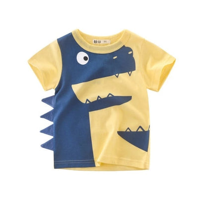 Camiseta de algodón para niños, nueva camiseta coreana de verano para niños, un tesoro para hombres en mangas cortas.