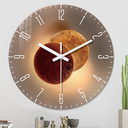 Reloj de pared de vidrio templado, silencioso, decorativo para sala de estar.