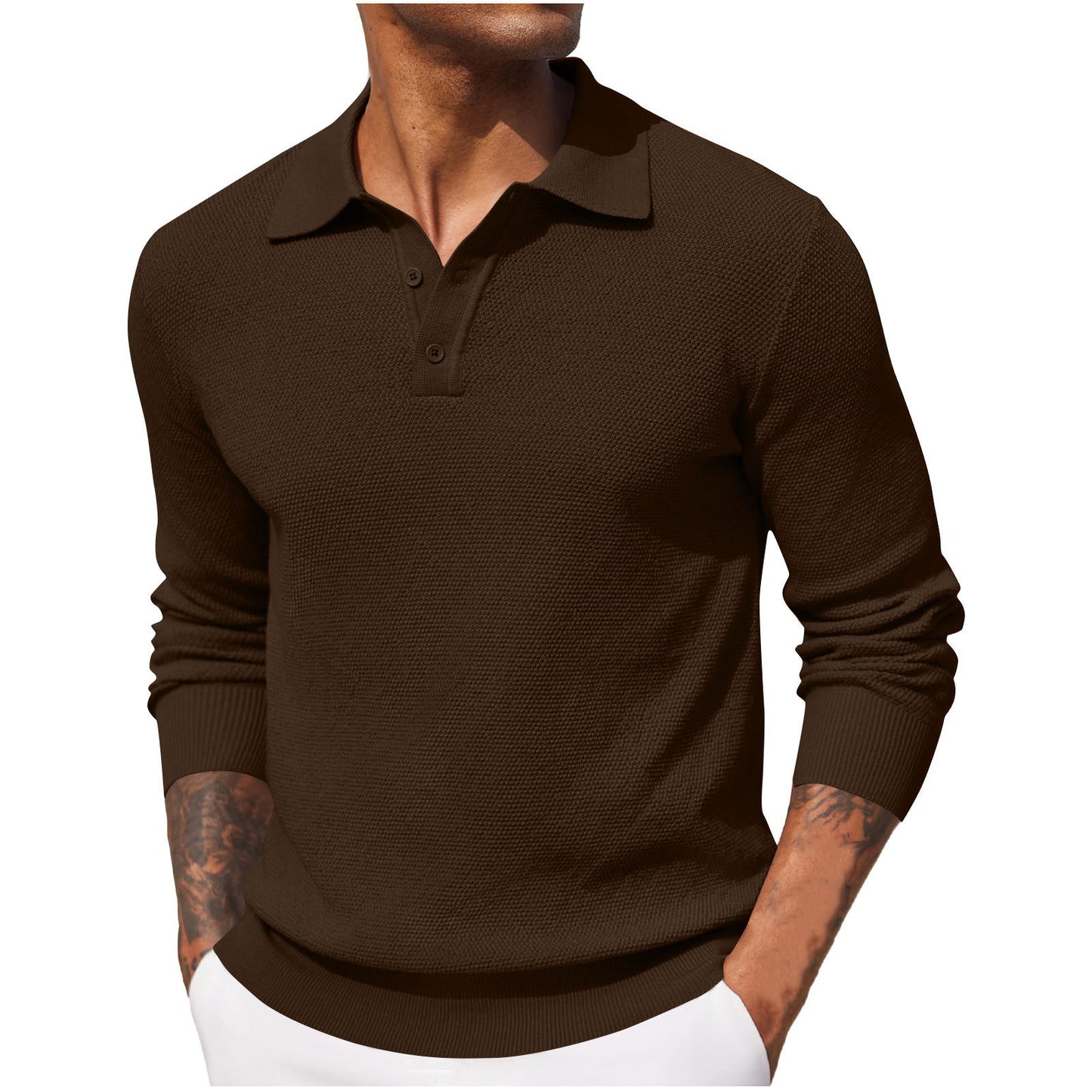 Camisa casual de hombre de manga larga