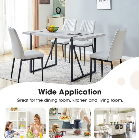 Mesa de comedor moderna, mesa de cocina de 55 pulgadas para 4 personas, mesa rectangular para comedor, oficina en casa, muebles de sala de estar, fácil montaje.