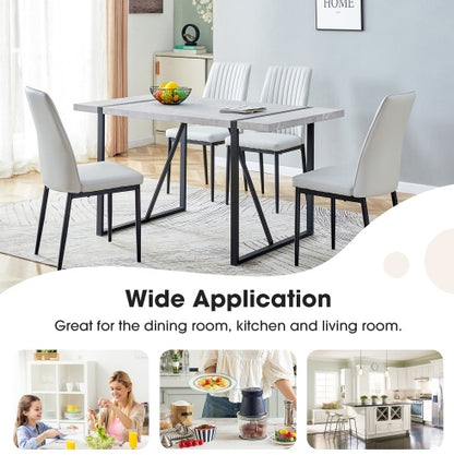Mesa de comedor moderna, mesa de cocina de 55 pulgadas para 4 personas, mesa rectangular para comedor, oficina en casa, muebles de sala de estar, fácil montaje.