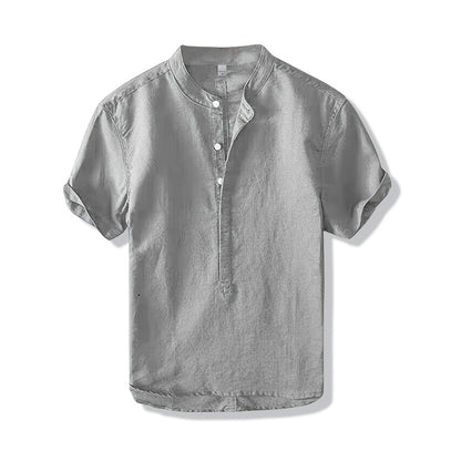Camisa de lino estilo chino para hombre de verano