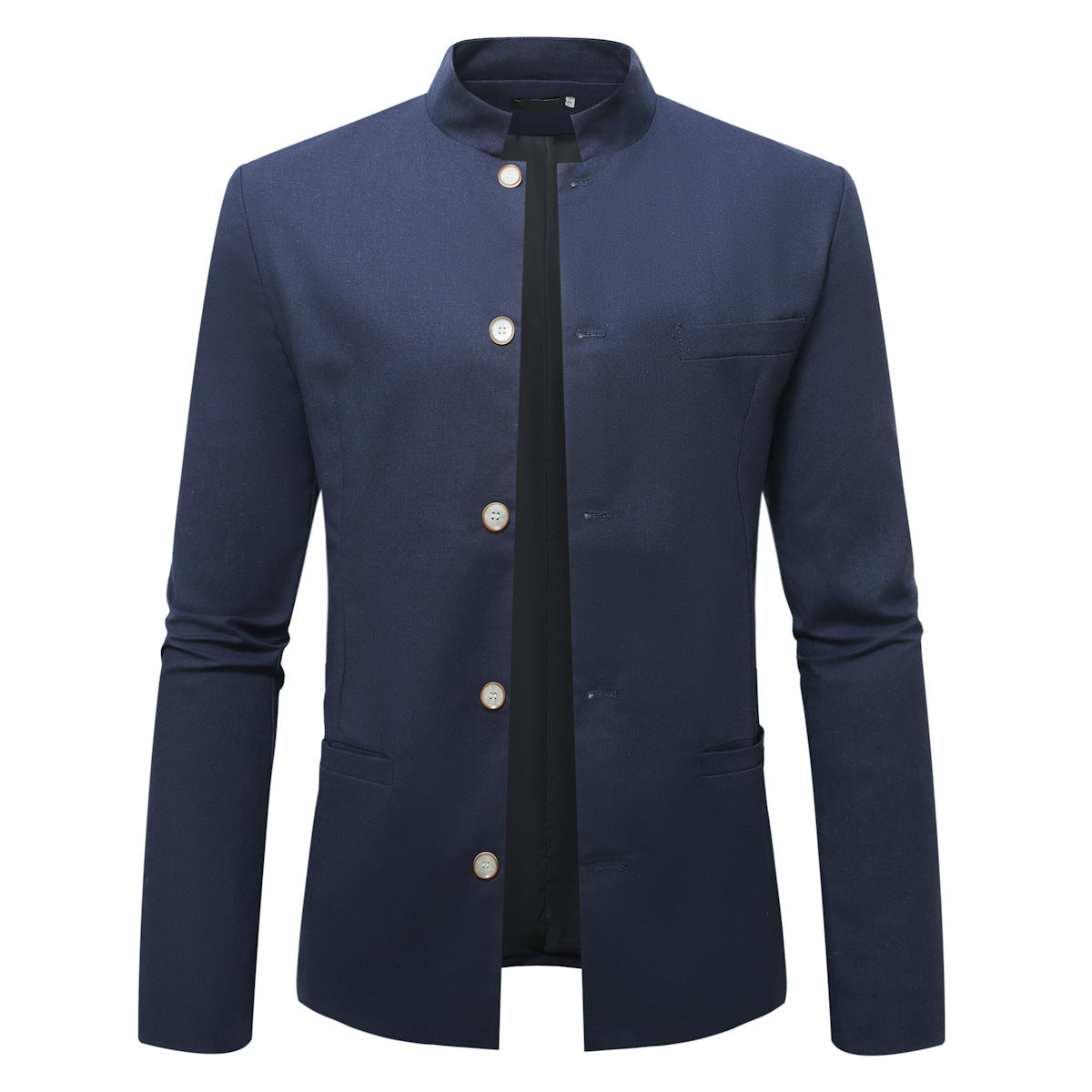 Abrigo informal estilo western de cuello alto para hombre, corte entallado
