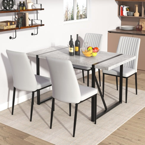 Mesa de comedor moderna, mesa de cocina de 55 pulgadas para 4 personas, mesa rectangular para comedor, oficina en casa, muebles de sala de estar, fácil montaje.