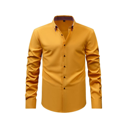 Camisa informal, versátil y de alta gama con doble costura en el cuello