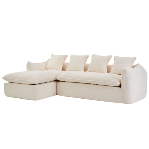 Sofá de 3 plazas con asiento profundo para sala de estar, sofá extragrande y cómodo, sofá en forma de L con chaise longue, muebles para el hogar, sofá cama seccional para apartamento y oficina, orientado a la izquierda.