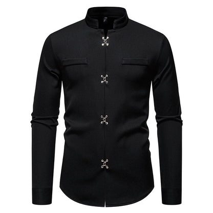 Camisa de manga larga para hombre nueva, elegante, informal, holgada, de alta calidad, estilo Ruan