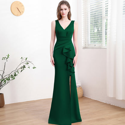 Vestido de noche para mujer de alta gama, elegante, sencillo y ligero, de lujo.