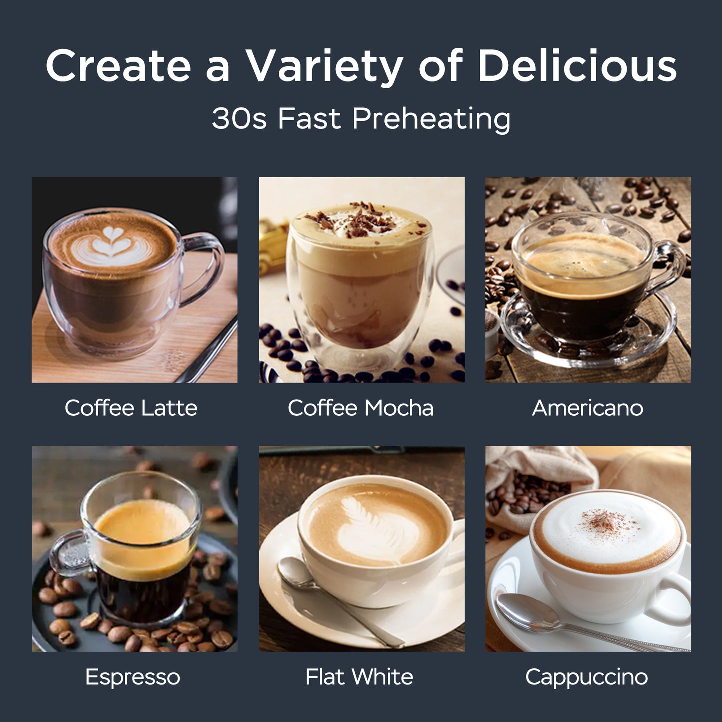 Cafetera expreso Geek Chef de 20 bares con espumador de leche para latte, capuchino y macchiato. Para uso doméstico. Depósito de agua de 1,8 l. Acero inoxidable.