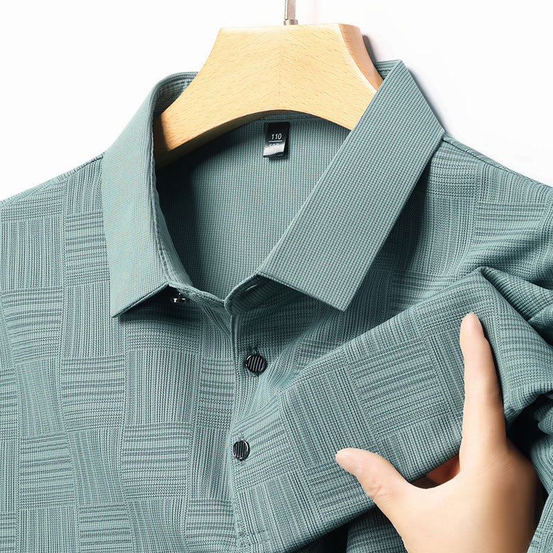 Camiseta de solapa transpirable y ajustada para hombre