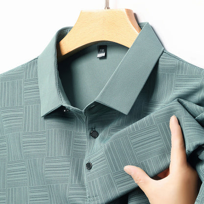 Camiseta de solapa transpirable y ajustada para hombre