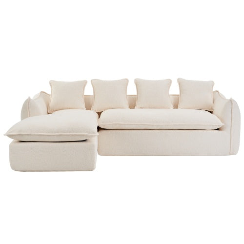 Sofá de 3 plazas con asiento profundo para sala de estar, sofá extragrande y cómodo, sofá en forma de L con chaise longue, muebles para el hogar, sofá cama seccional para apartamento y oficina, orientado a la izquierda.
