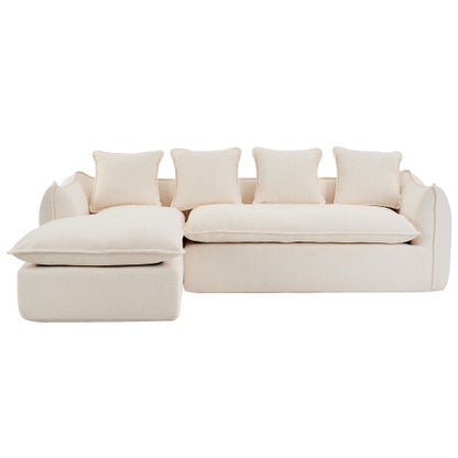 Sofá de 3 plazas con asiento profundo para sala de estar, sofá extragrande y cómodo, sofá en forma de L con chaise longue, muebles para el hogar, sofá cama seccional para apartamento y oficina, orientado a la izquierda.