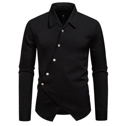 Camisa Ruan Handsome con tapeta oblicua y diseño moderno de alta gama para hombre