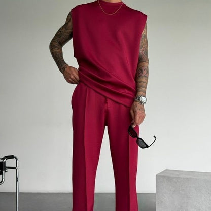 Traje de chaleco y pantalón de verano para hombre nuevo