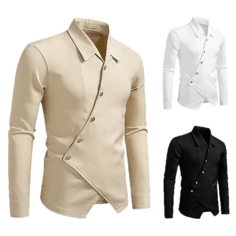 Camisa Ruan Handsome con tapeta oblicua y diseño moderno de alta gama para hombre