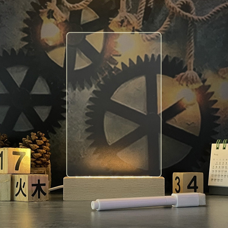 Tablero de notas creativo, luz LED nocturna creativa, tablero de mensajes USB, luz navideña con bolígrafo, regalo para niños, novia, decoración, lámpara de noche