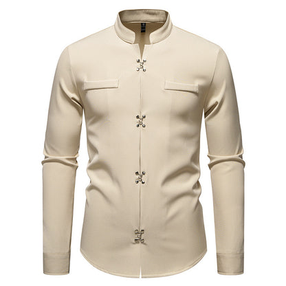 Camisa de manga larga para hombre nueva, elegante, informal, holgada, de alta calidad, estilo Ruan