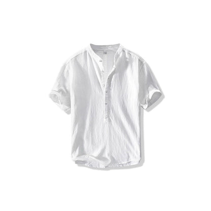 Camisa de lino estilo chino para hombre de verano