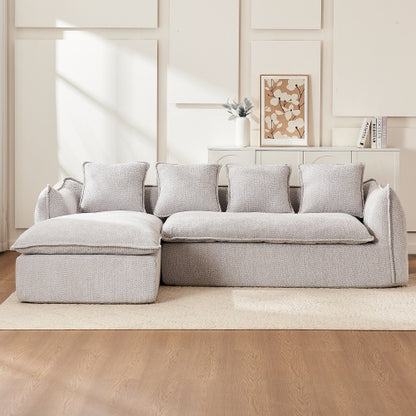 Sofá de 3 plazas con asiento profundo para sala de estar, sofá extragrande y cómodo, sofá en forma de L con chaise longue, muebles para el hogar, sofá cama seccional para apartamento y oficina, orientado a la izquierda.