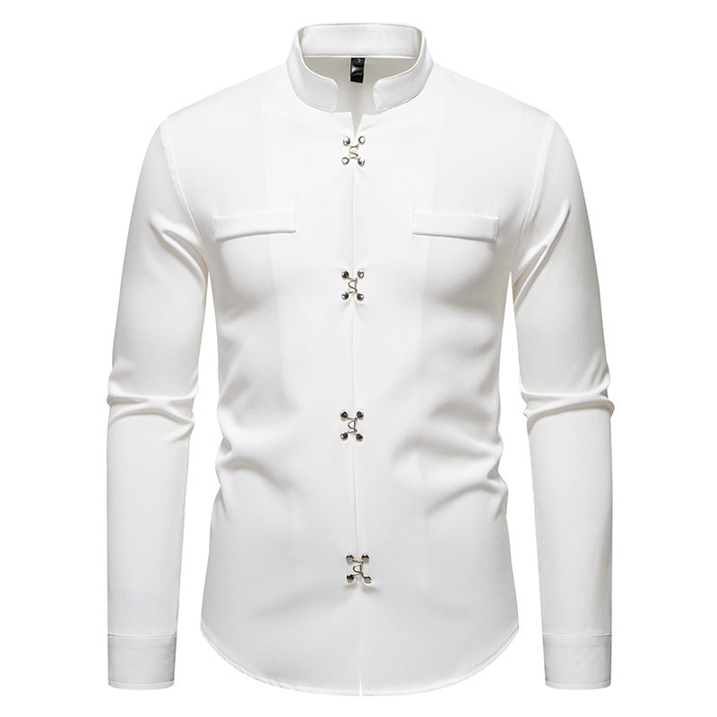 Camisa de manga larga para hombre nueva, elegante, informal, holgada, de alta calidad, estilo Ruan