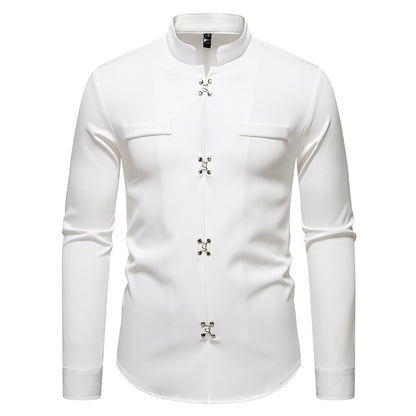 Camisa de manga larga para hombre nueva, elegante, informal, holgada, de alta calidad, estilo Ruan