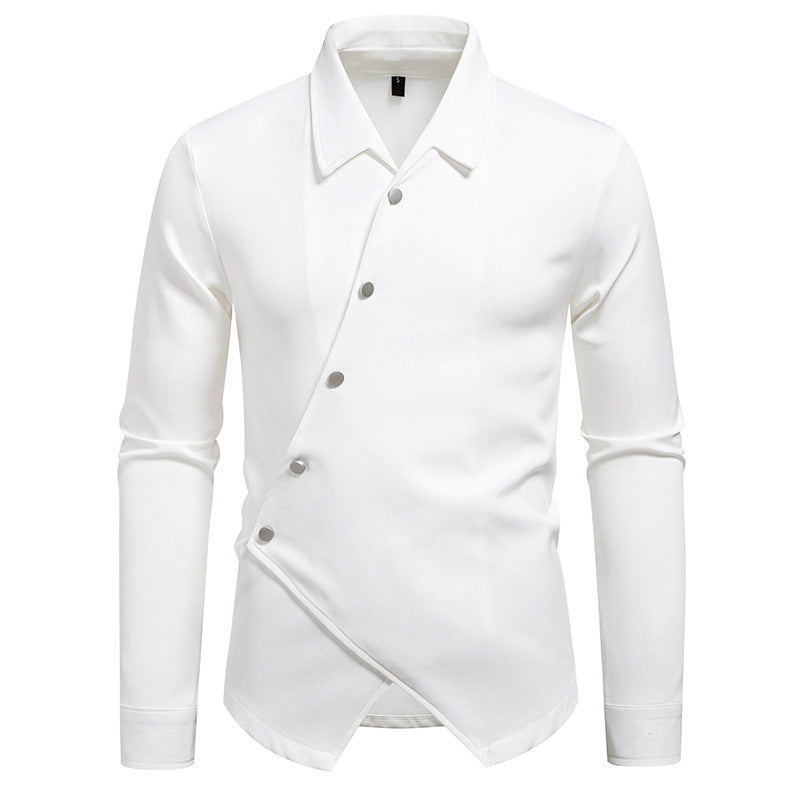 Camisa Ruan Handsome con tapeta oblicua y diseño moderno de alta gama para hombre
