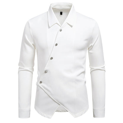 Camisa Ruan Handsome con tapeta oblicua y diseño moderno de alta gama para hombre