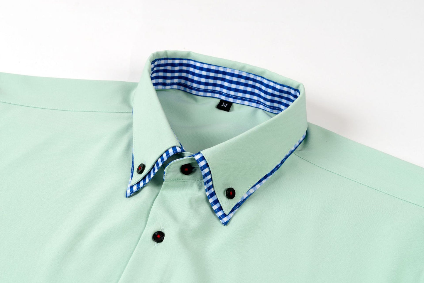 Camisa informal, versátil y de alta gama con doble costura en el cuello